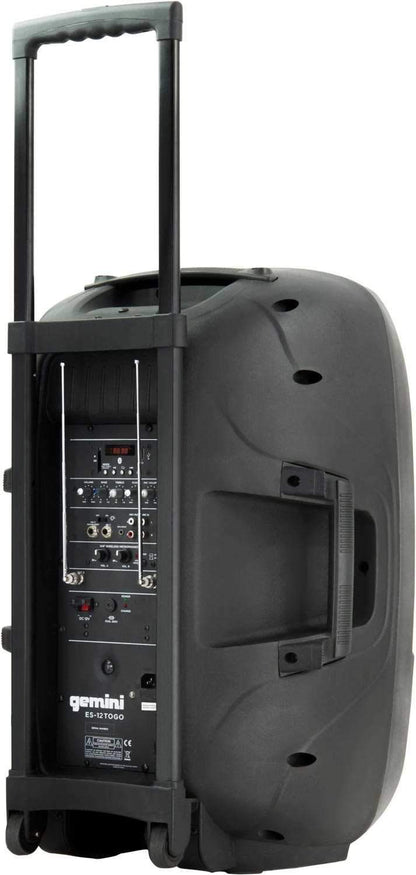 Gemini ES-12TOGO Portable Battery-Powered 12-Inch Speaker with Bluetooth - ProSound and Stage Lighting
