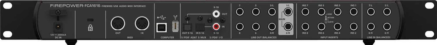 Behringer FCA1616 16x16 Firewire Audio Interface - ProSound and Stage Lighting