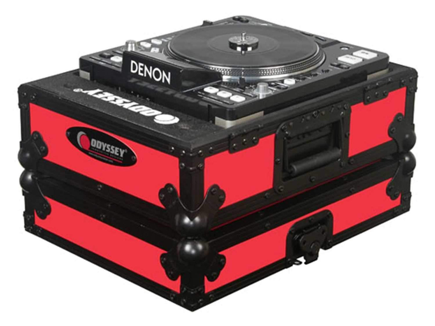 Odyssey FRCDJBKRED Red Large Format CD Player Case - ProSound and Stage Lighting