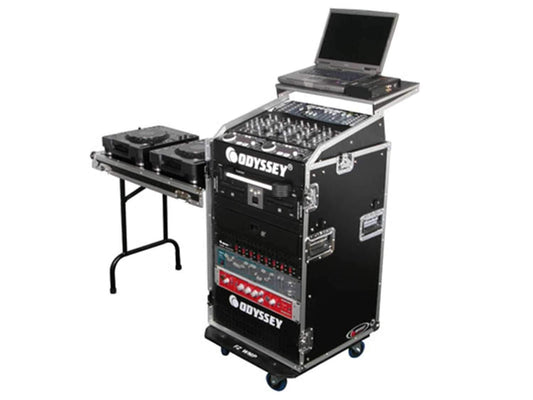 Odyssey 10U x16U Top Load Amp Rack & Glide DJ Case with Table - ProSound and Stage Lighting