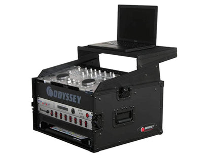Odyssey FRGS804BL Black Label 10U x 4U Combo Rack Glide Case - ProSound and Stage Lighting