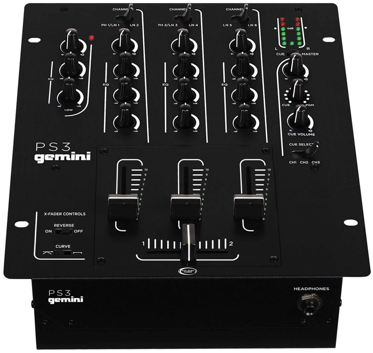 Gemini PS3 3 Channel 10" DJ Mixer - PSSL ProSound and Stage Lighting