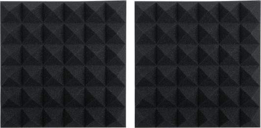 Gator GFW-ACPNL1212PCHA-2PK Pair of 12x12x2-inch Pyramid Foam Charcoal - PSSL ProSound and Stage Lighting