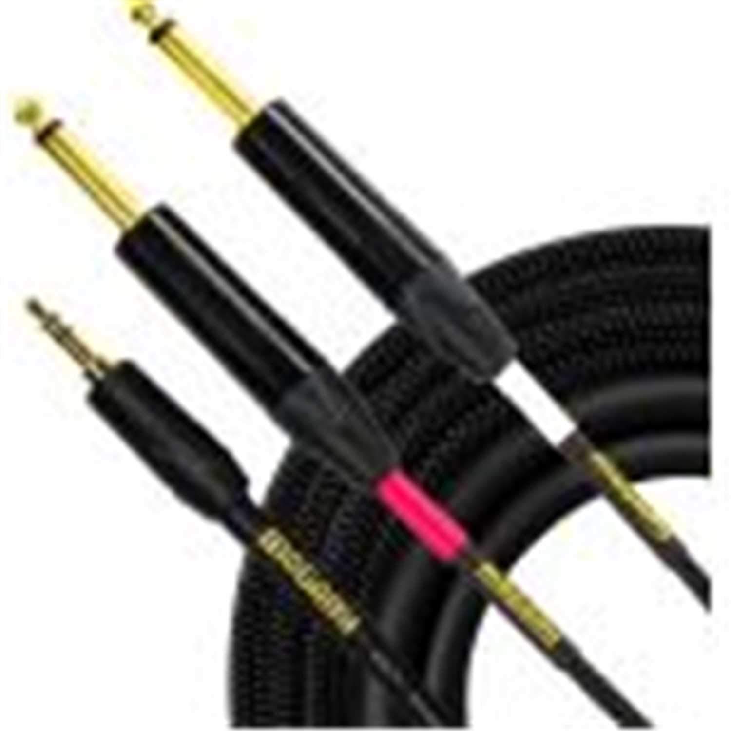 Mogami GOLD 3.5 2 TS 03 1/8 TRS to Dual 1/4 TS Cable - ProSound and Stage Lighting