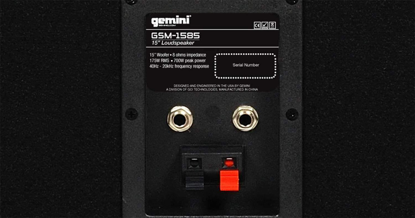 Gemini GSM-1585 15-Inch 3-Way 700W Passive Speaker - ProSound and Stage Lighting