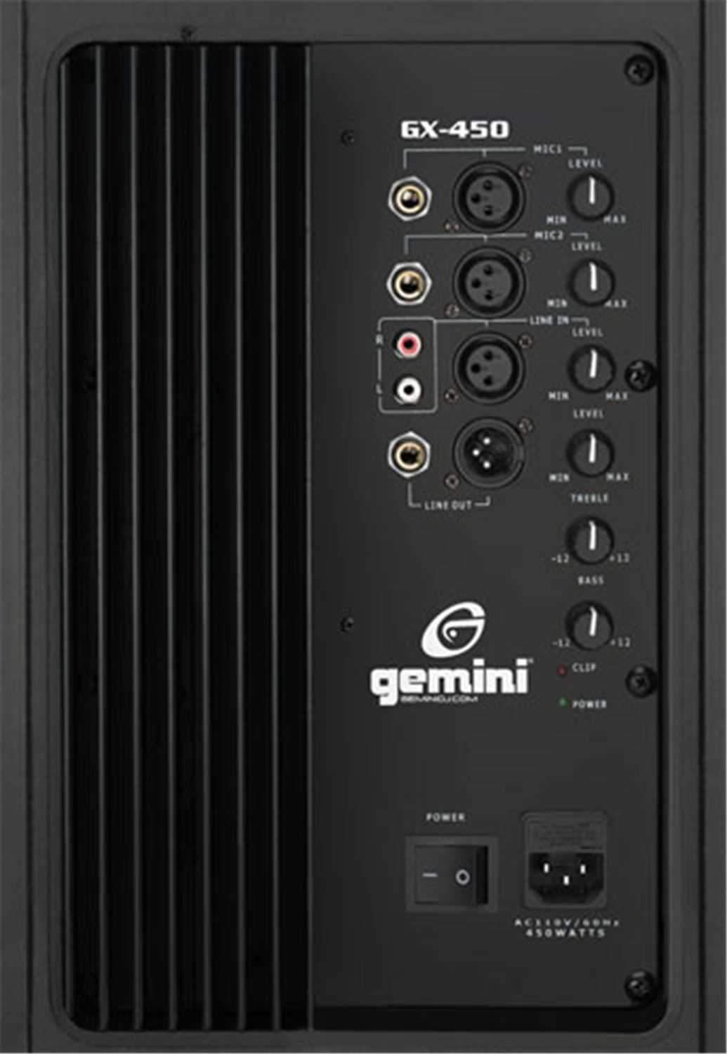 Gemini GX450 15 2 Way Molded Powered Speaker - ProSound and Stage Lighting
