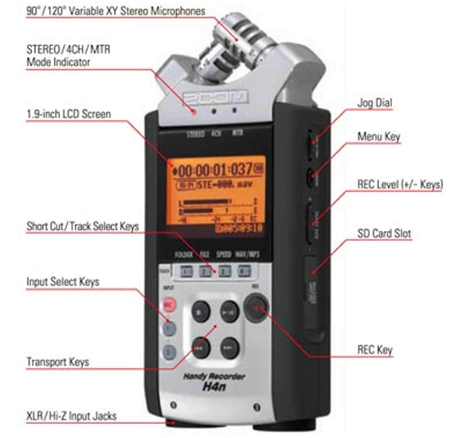 Zoom H4N Stereo Portable Field Recorder - ProSound and Stage Lighting