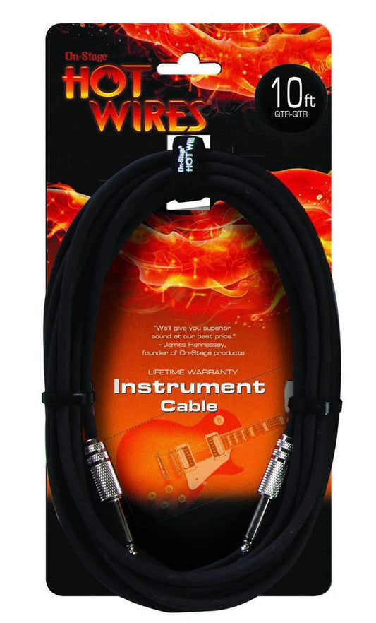 On-Stage Hot Wires IC-10 Instrument Cable 10Ft - PSSL ProSound and Stage Lighting