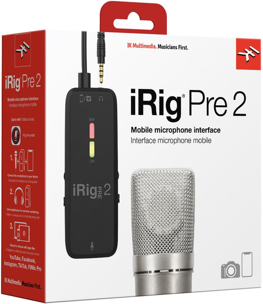 Ik Multimedia Irig Pre 2 Microphone Preamp - PSSL ProSound and Stage Lighting