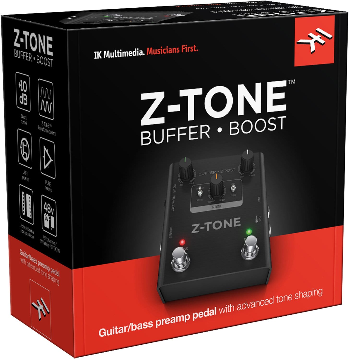 Ik Multimedia Z-Tone Buffer Boost Preamp/Direct Injection Pedal
