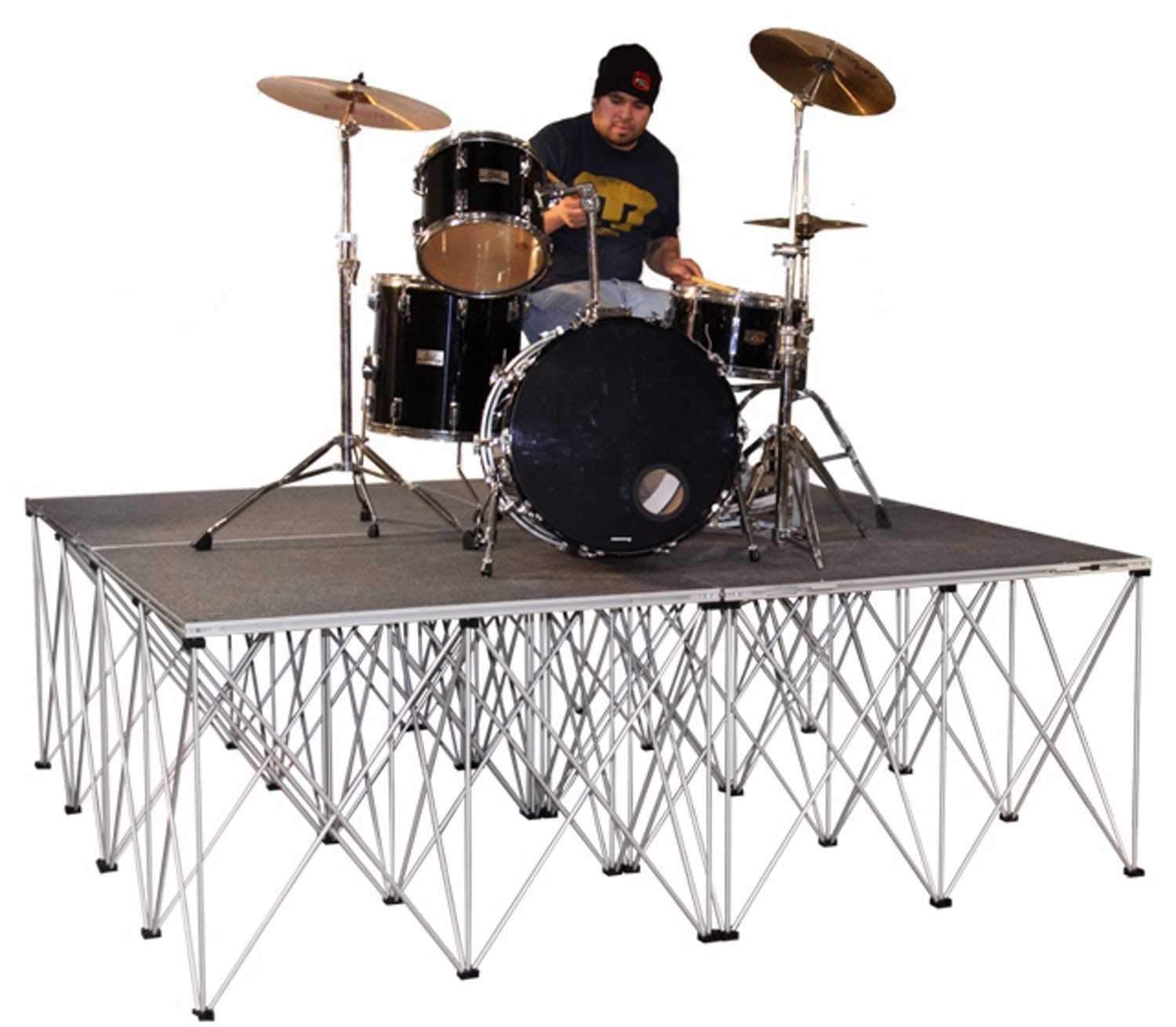 IntelliStage 8 x 8 Drum Riser 32-In High Carpet - PSSL ProSound and Stage Lighting
