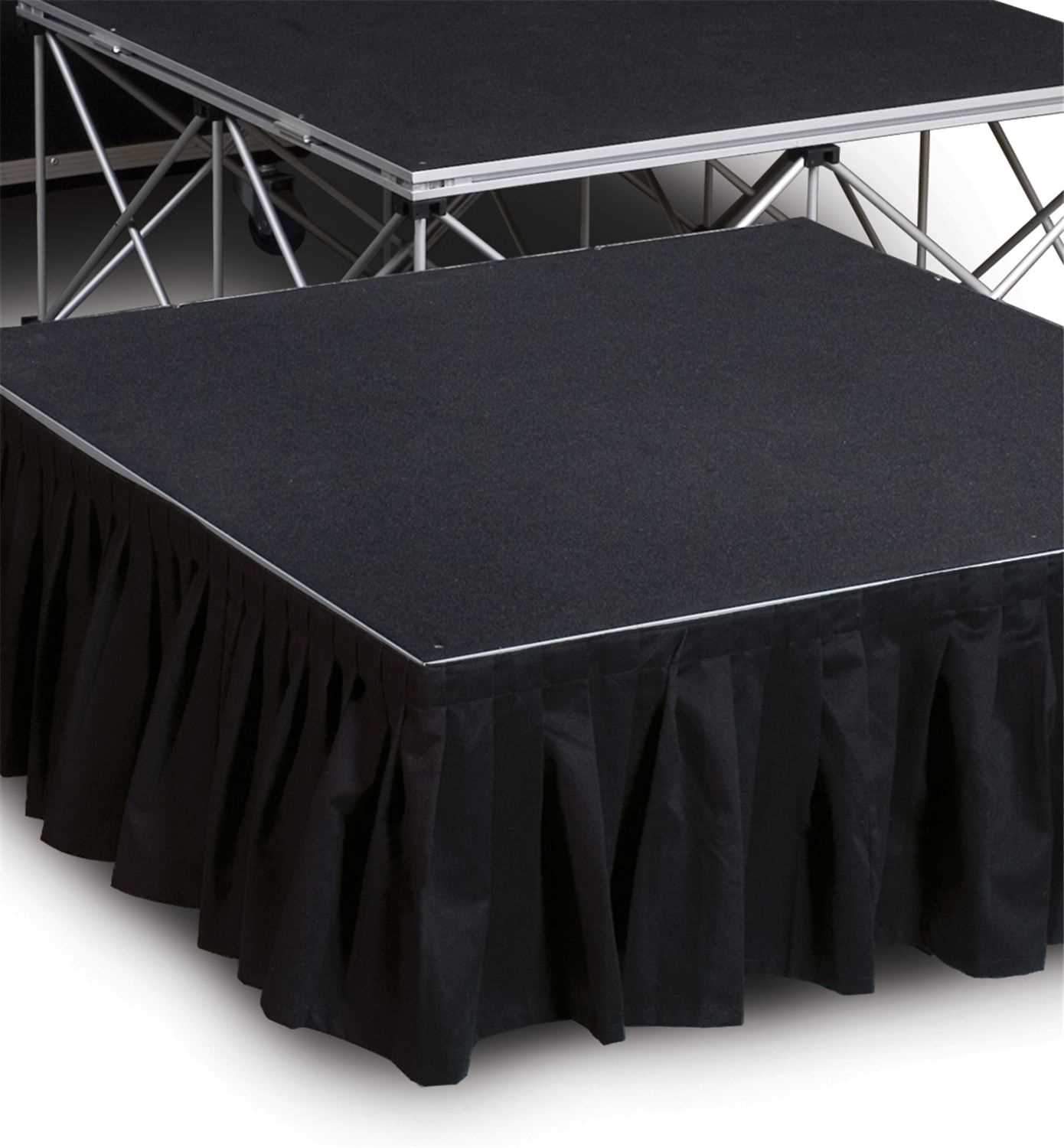 IntelliStage ISSK8X16 8 Ft x 16-Inch Black Stage Skirt - PSSL ProSound and Stage Lighting