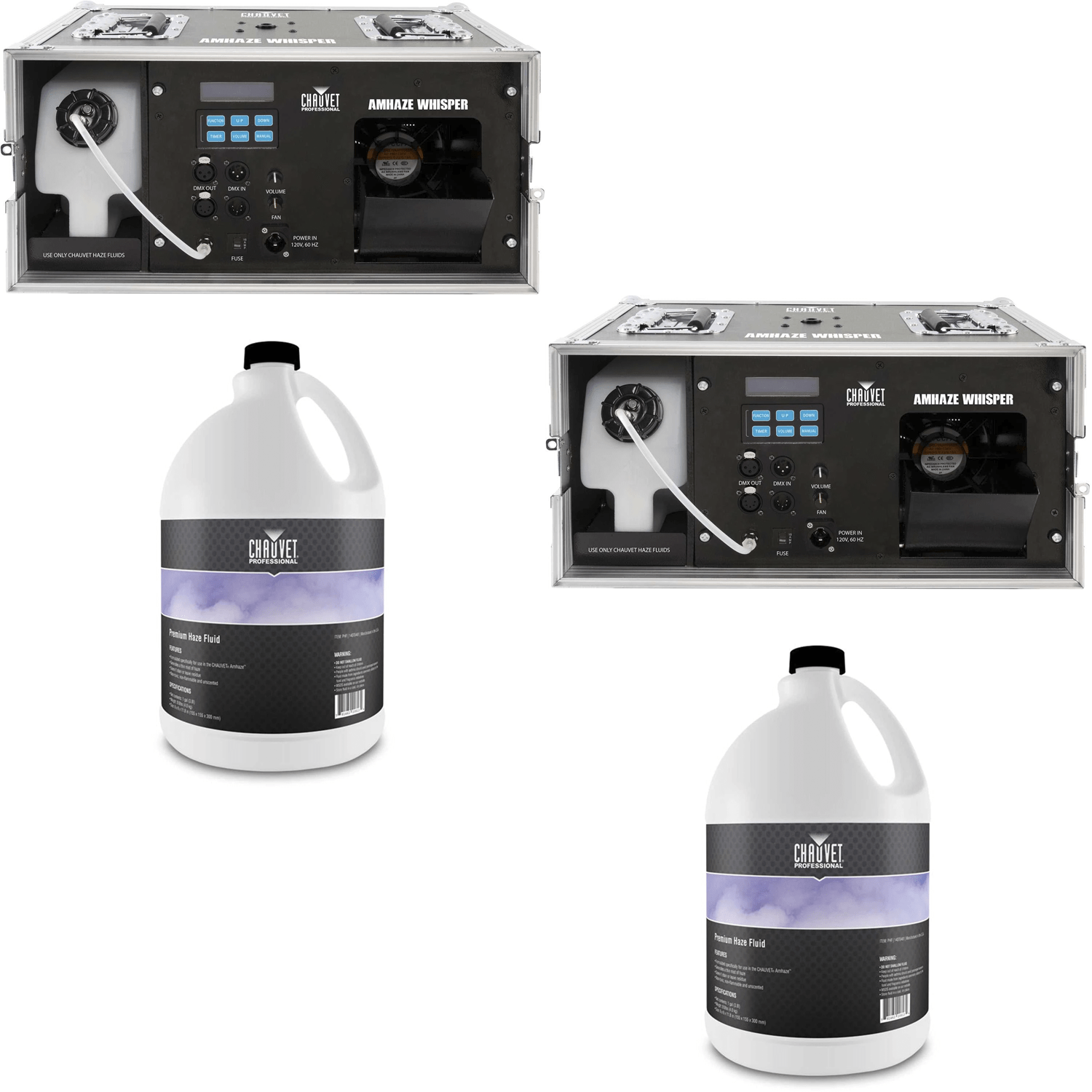 Chauvet AMHAZE Whisper Production Hazer 2-Pack with Fluid - PSSL ProSound and Stage Lighting