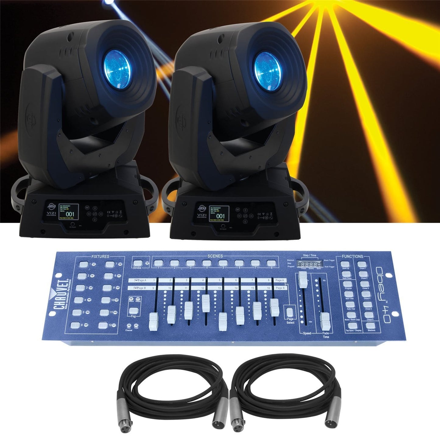 ADJ American DJ Vizi Beam Hybrid 2R 2 Pack with Controller - PSSL ProSound and Stage Lighting