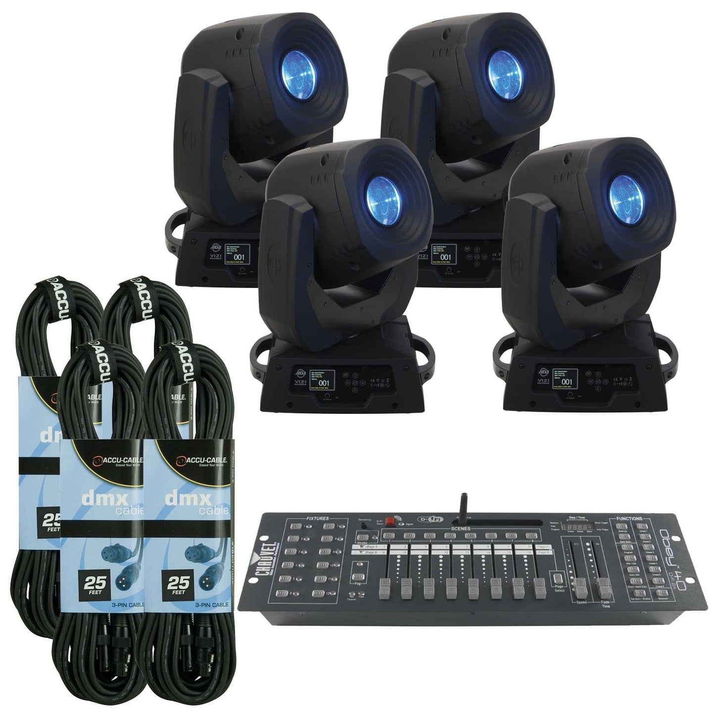 ADJ American DJ Vizi Beam Hybrid 2R 4 Pack with Controller - PSSL ProSound and Stage Lighting