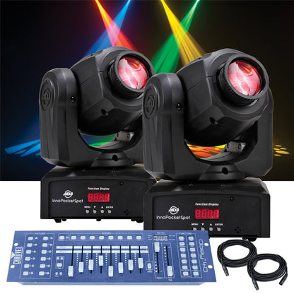 ADJ American DJ Inno Pocket Spot Moving Head Light 2-Pack with DMX Controller - PSSL ProSound and Stage Lighting