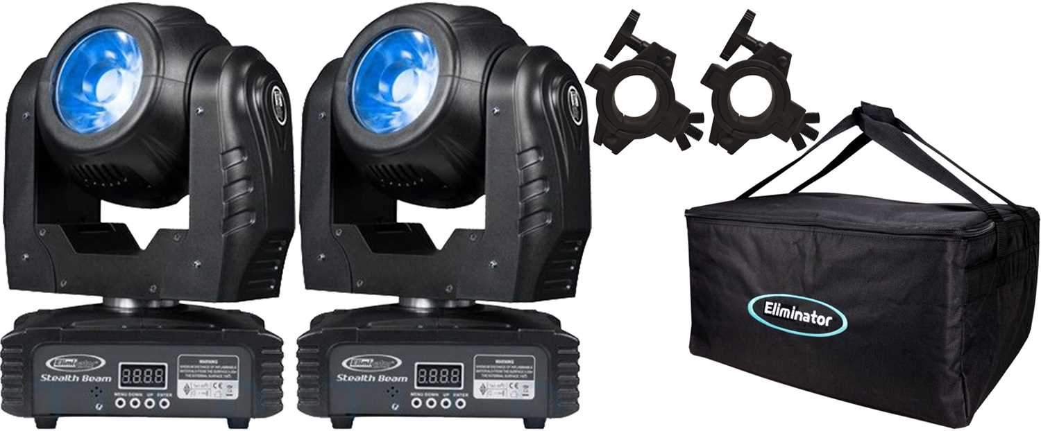 Eliminator Stealth Beam Moving Head Light 2 Pack with Bag - PSSL ProSound and Stage Lighting