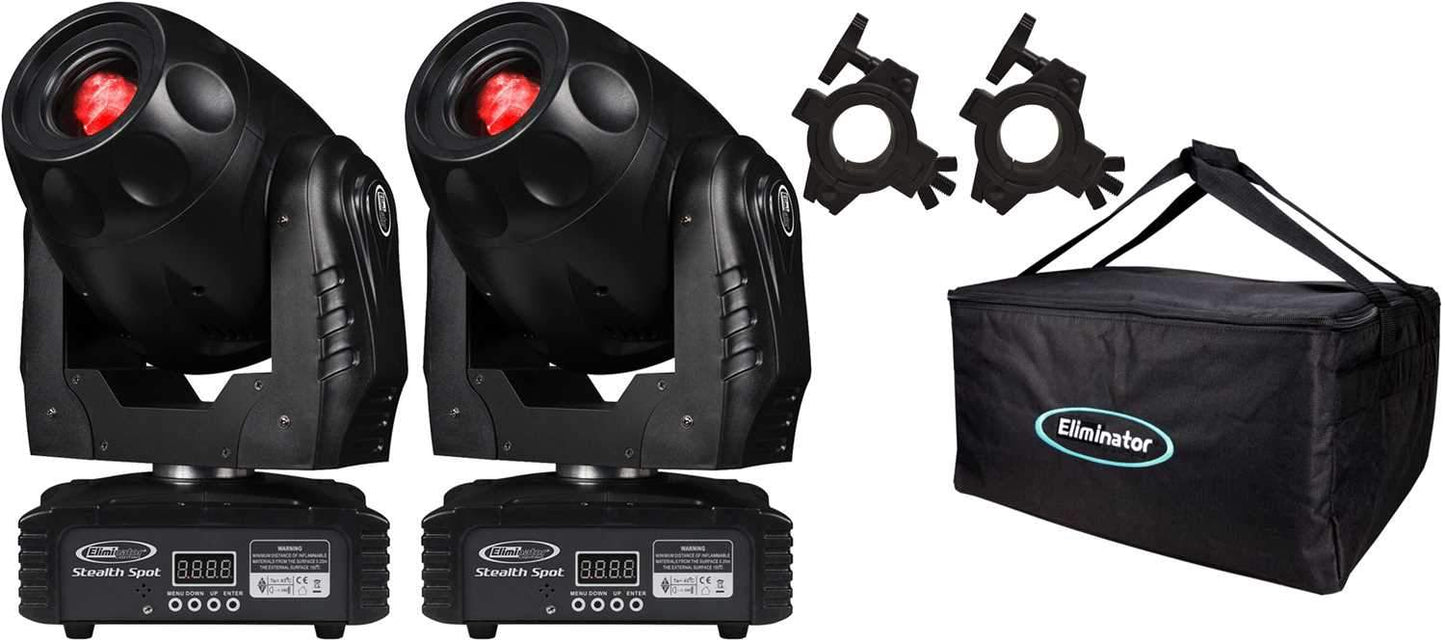 Eliminator Stealth Spot Moving Head Light 2 Pack with Bag - PSSL ProSound and Stage Lighting
