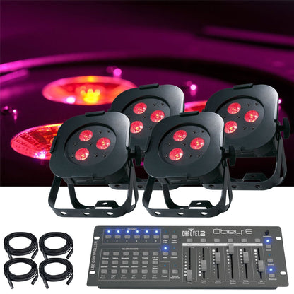 ADJ American DJ Ultra HEX Par3 4 Pack LED Light System - PSSL ProSound and Stage Lighting