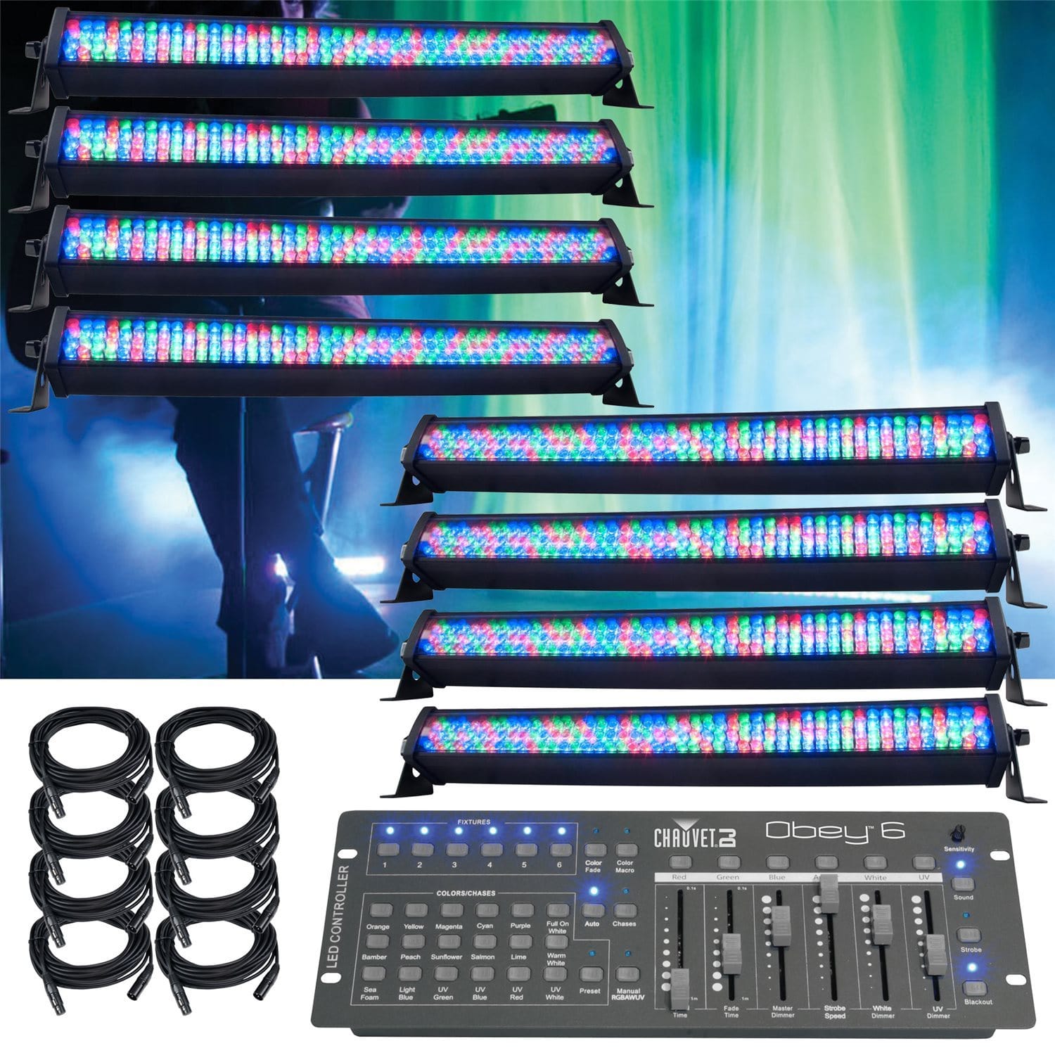 ADJ American DJ Mega GO Bar 50 8 Pack LED Light System - PSSL ProSound and Stage Lighting