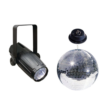 ADJ American DJ 12-Inch Mirror Ball Pack with Motor & LED Pinspot - PSSL ProSound and Stage Lighting