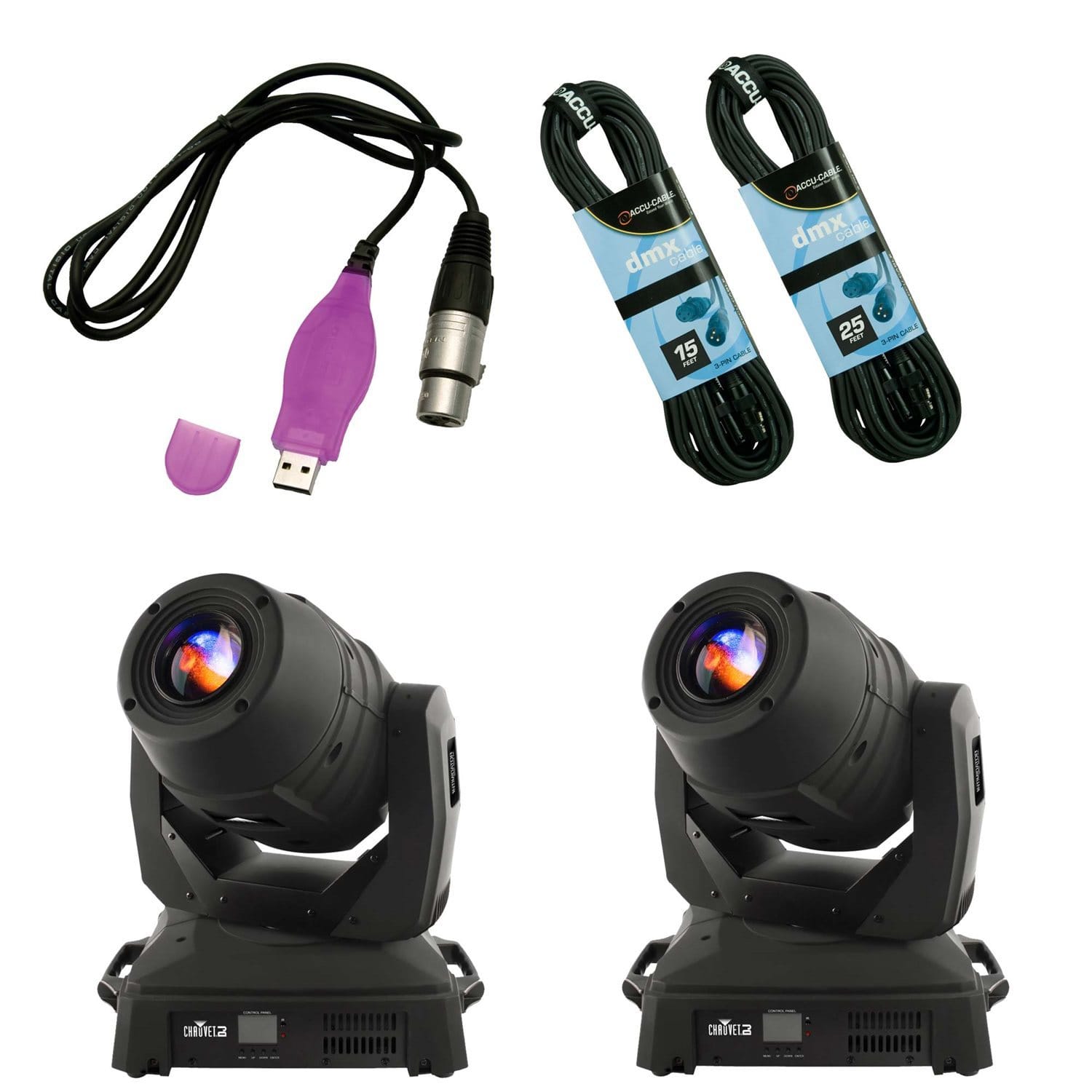 Chauvet Intimidator Spot 455Z Moving Head Light 2-Pack with Xpress 100 - PSSL ProSound and Stage Lighting