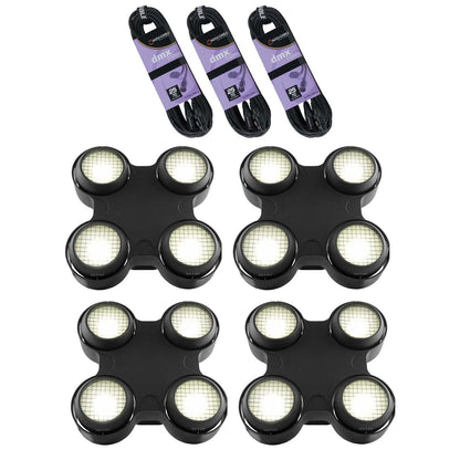 Chauvet Strike 4 LED Wash Light 4 Pack with DMC Cables - PSSL ProSound and Stage Lighting