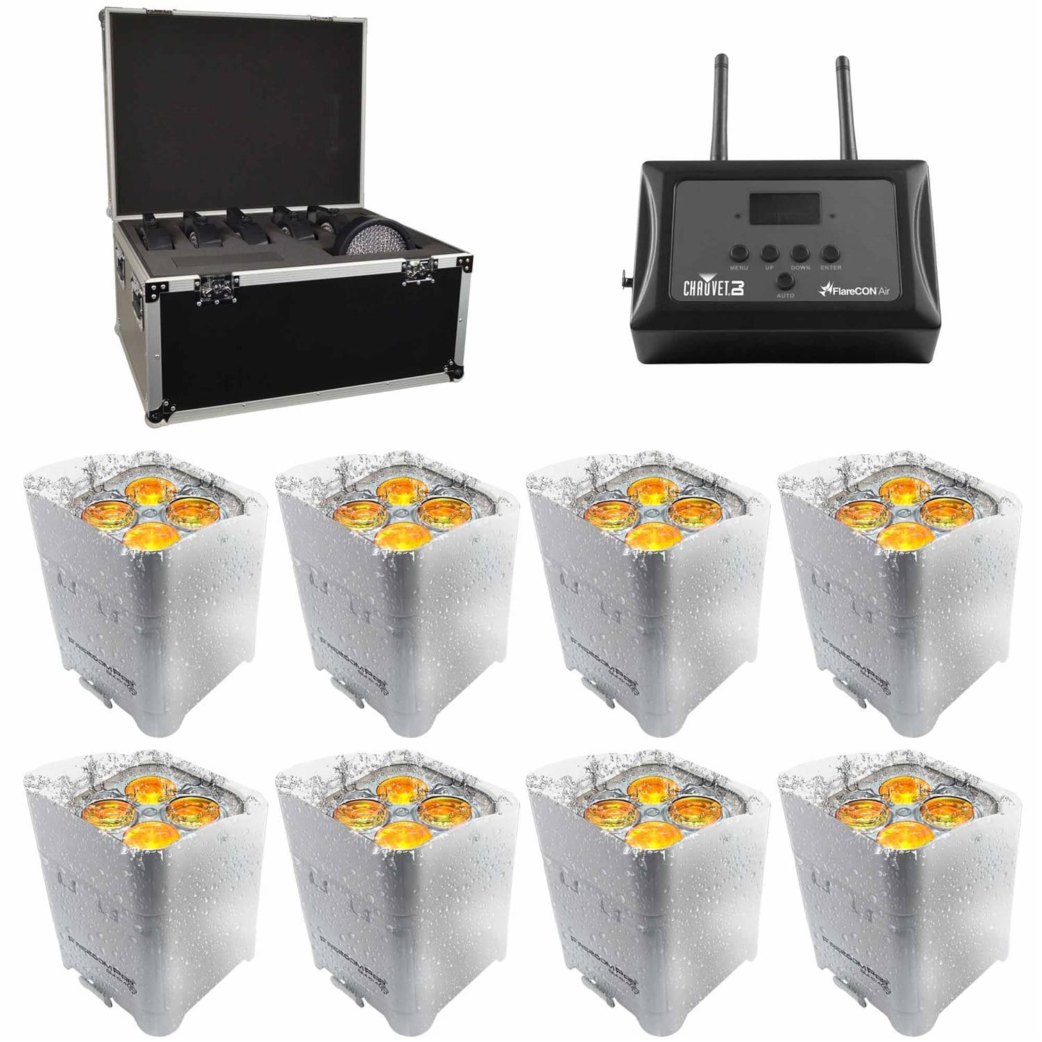 Chauvet Freedom Par Quad 4 IP White Wash Light 8-Pack with Case - PSSL ProSound and Stage Lighting