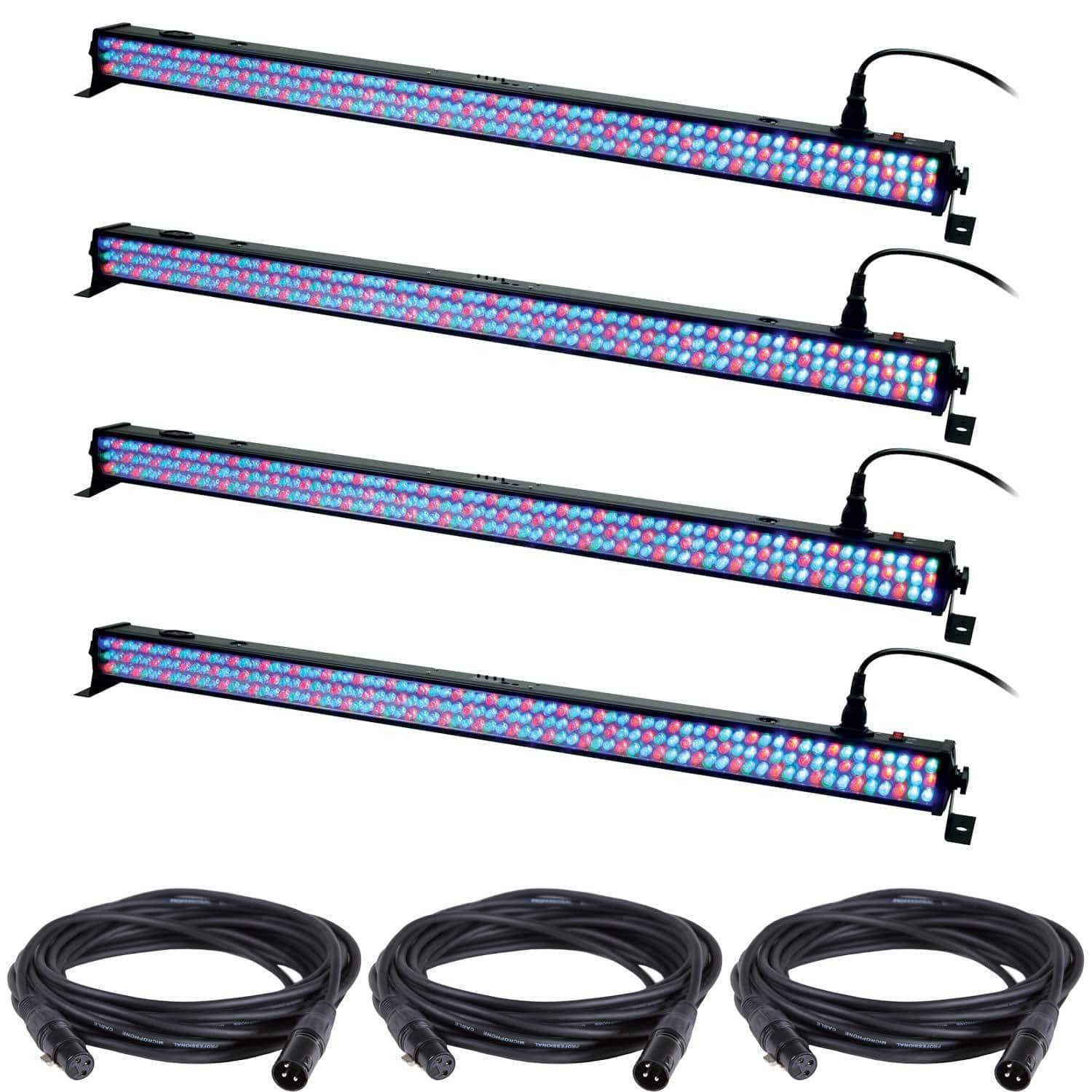 Solena Max Bar 28 RGB LED Wash Light 4-Pack with DMX Cables - PSSL ProSound and Stage Lighting