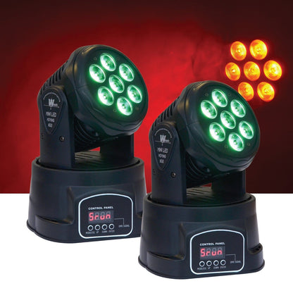 ColorKey Mover MiniWash Quad 7x10w Moving Head Light 2-Pack - PSSL ProSound and Stage Lighting