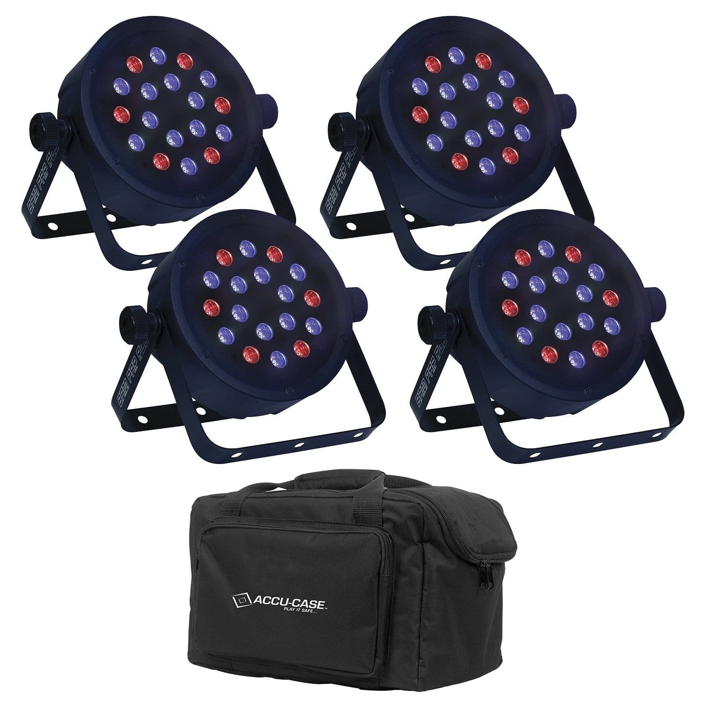 Bam Par RGB 18x1-Watt LED Light 4 Pack with Travel Bag - PSSL ProSound and Stage Lighting