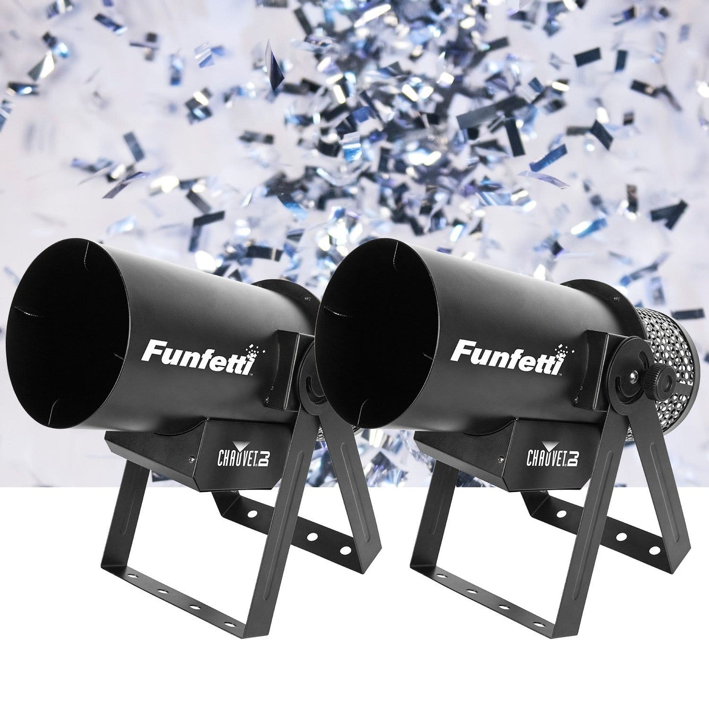 Chauvet Funfetti Shot Confetti Launcher 2-Pack with Mirror Confetti - PSSL ProSound and Stage Lighting