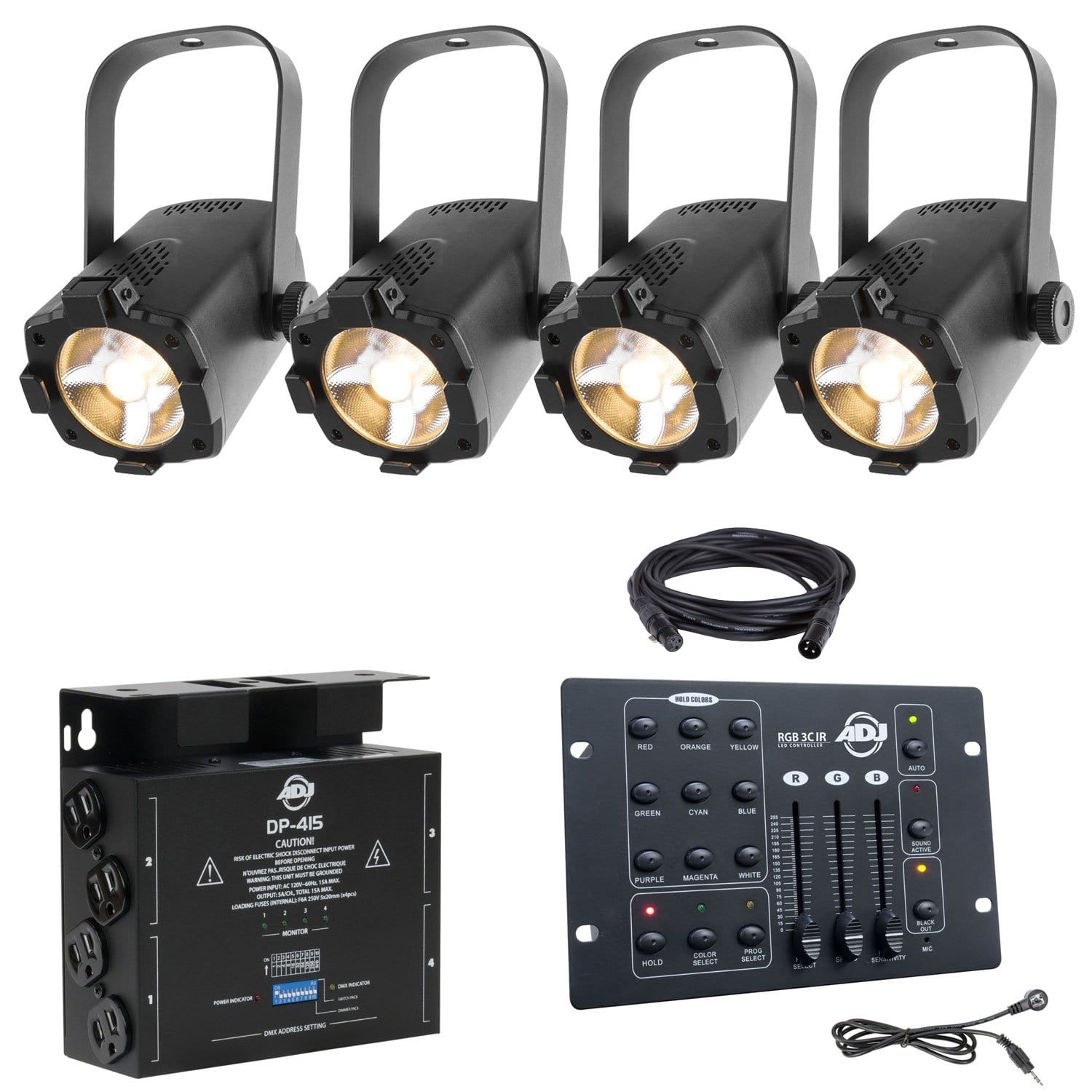 Chauvet EVE TF 20 LED Fresnel Light 4-Pack with DMX Dimmer Pack - PSSL ProSound and Stage Lighting