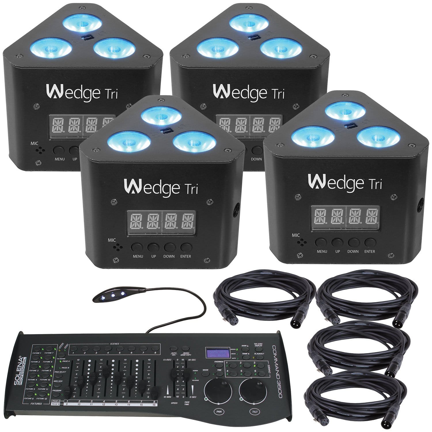 Chauvet Wedge Tri Wash Light 4-Pack with DMX Controller - PSSL ProSound and Stage Lighting
