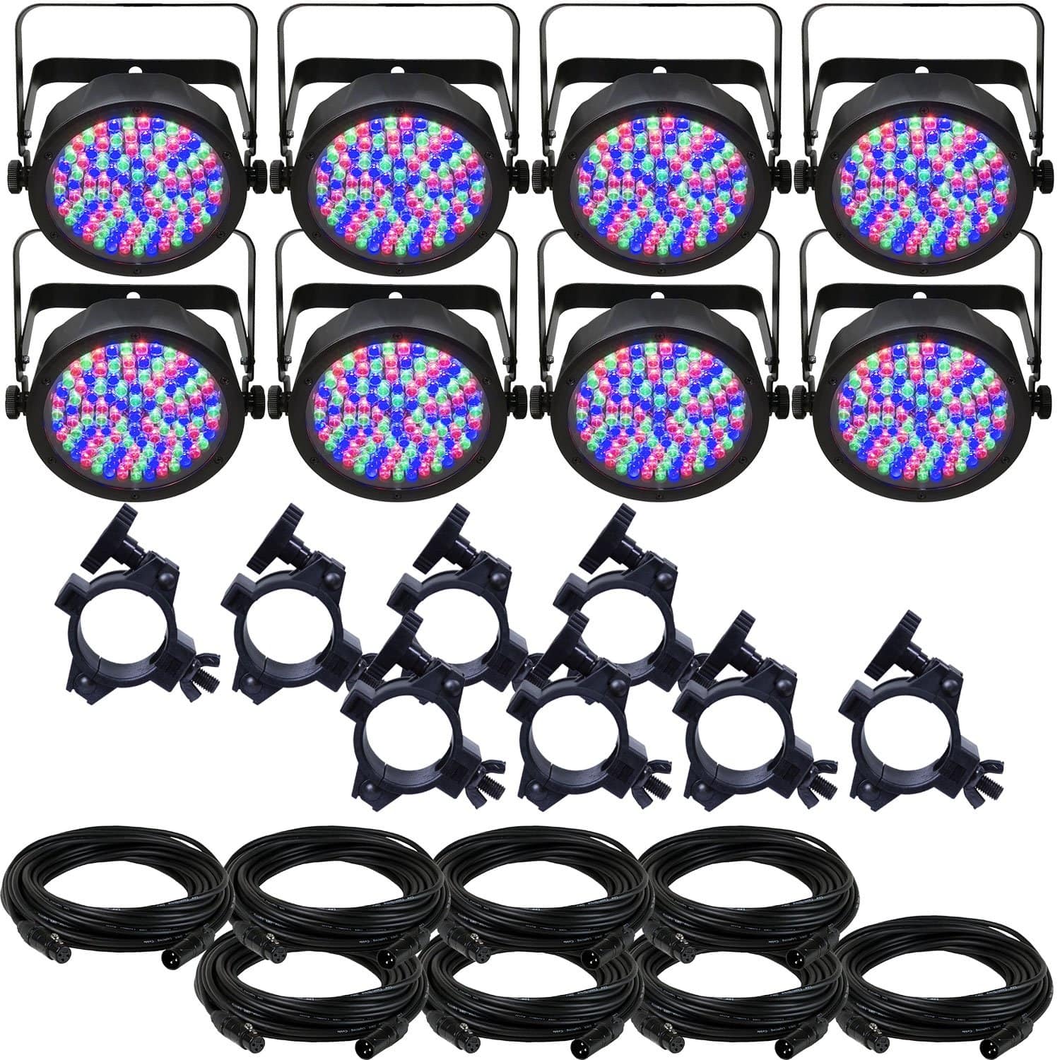 Chauvet SlimPAR 56 LED Wash Light 8-Pack with Accessories - PSSL ProSound and Stage Lighting