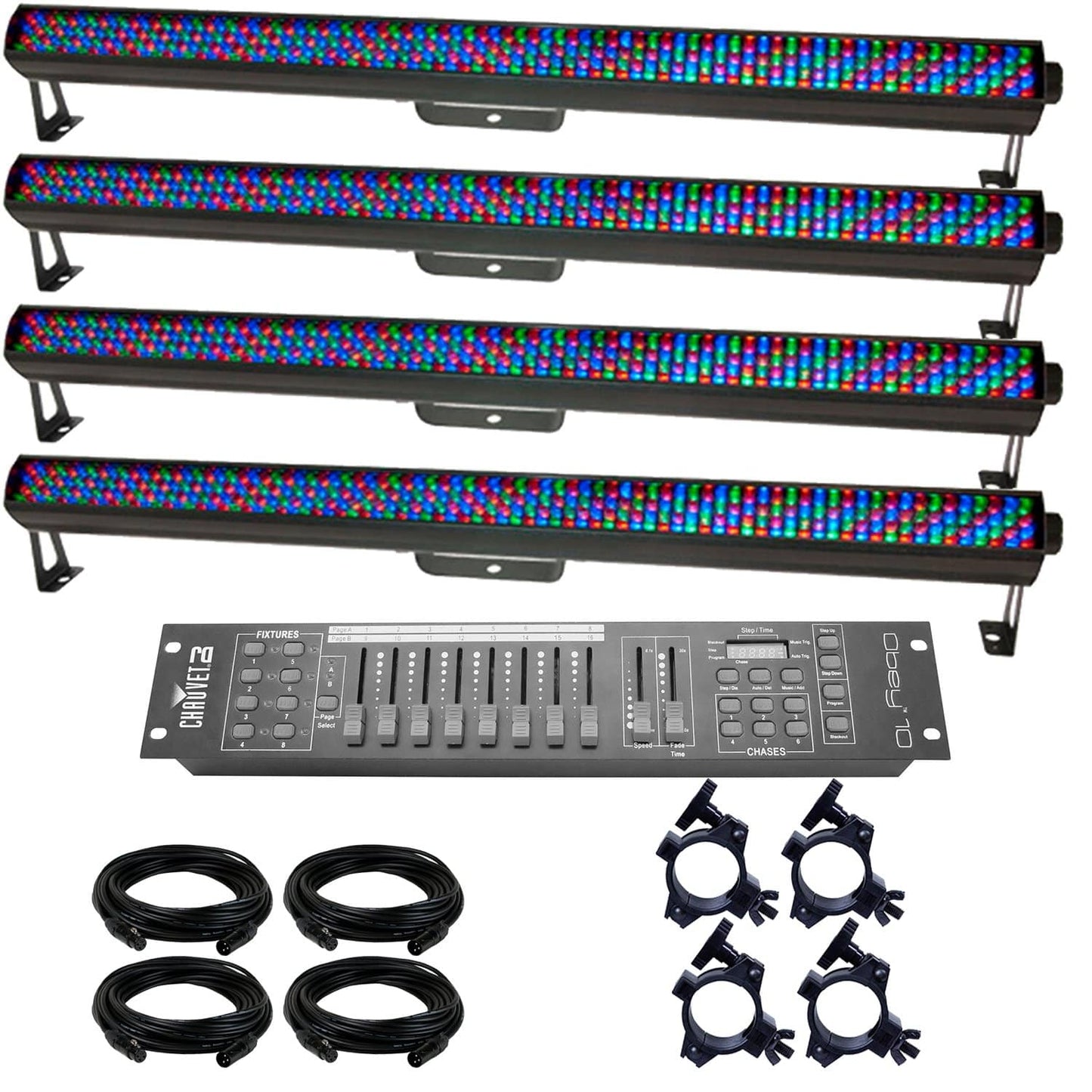 Chauvet COLORrail IRC LED Bar x 4 Complete Lighting System - PSSL ProSound and Stage Lighting