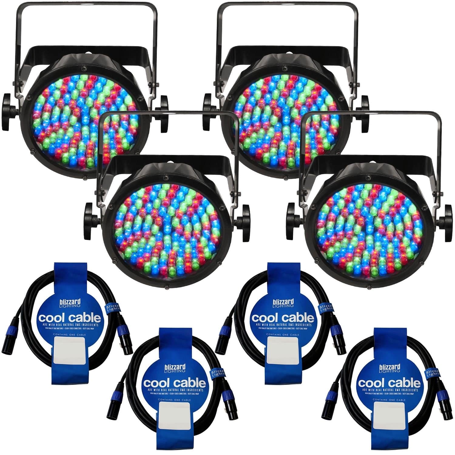 Chauvet SlimPAR 56 IRC IP LED Wash Light 4-Pack with IP Rated Cables - PSSL ProSound and Stage Lighting