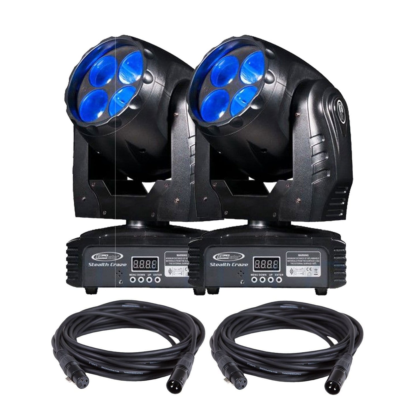 Eliminator Stealth Craze LED Moving Head Light 2-Pack with Cables - PSSL ProSound and Stage Lighting