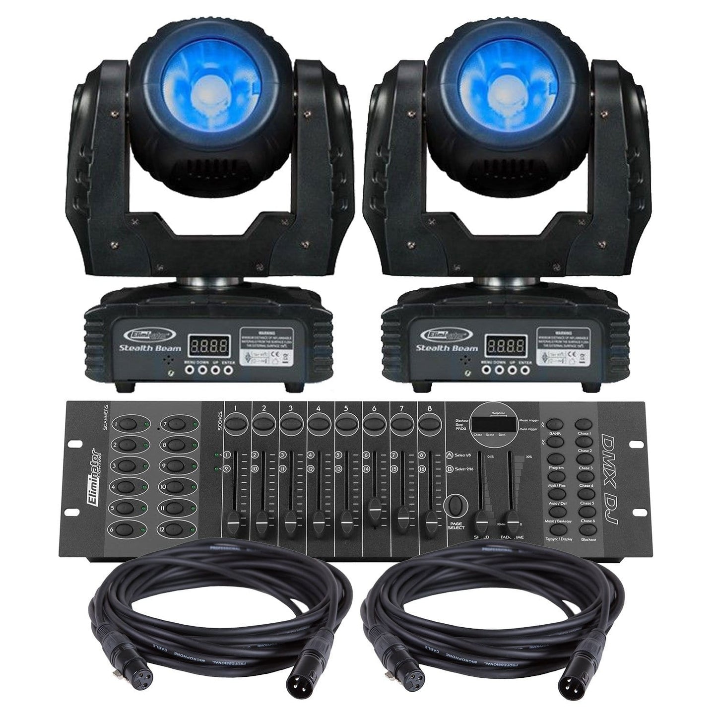 Eliminator Stealth Beam LED Moving Head 2-Pack Lighting System - PSSL ProSound and Stage Lighting