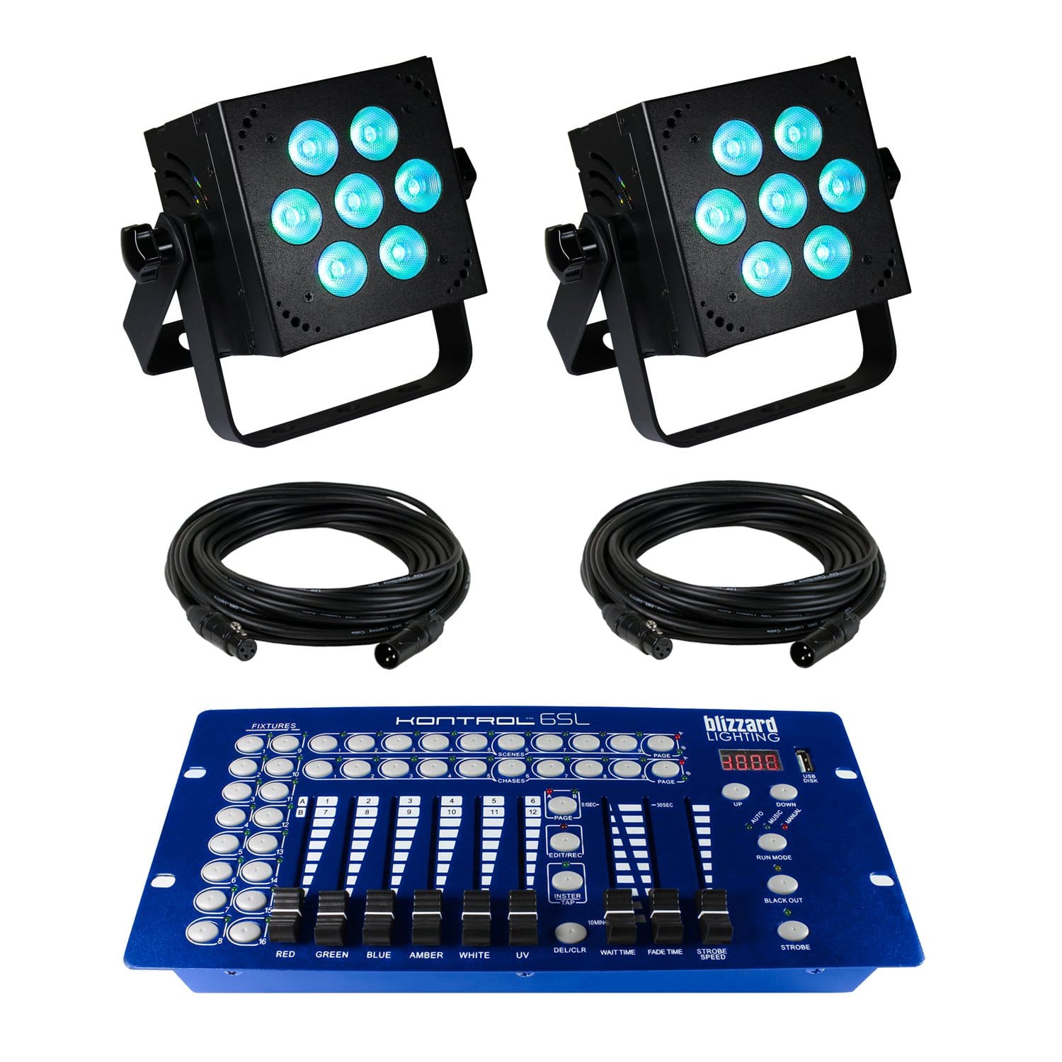 Blizzard HotBox RGBW LED Wash 2-Pack Lighting System - PSSL ProSound and Stage Lighting
