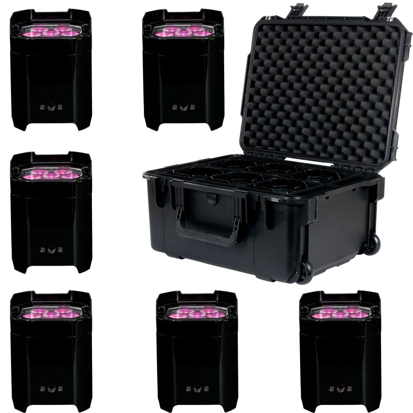 ADJ American DJ Element QA Wireless Wash Light 6-Pack with PC6 Case - PSSL ProSound and Stage Lighting