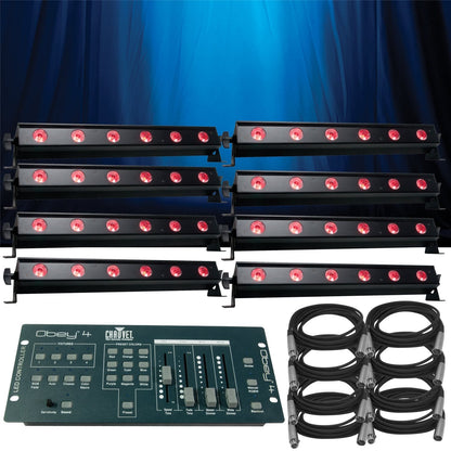 American DJ Ultra Bar 6 8-Pack with Controller & Cables - PSSL ProSound and Stage Lighting