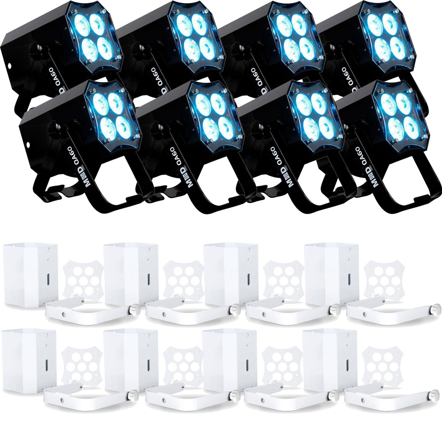 ADJ American DJ MOD QA60 RGBA LED Par Can 8-Pack with Pearl White Kits - PSSL ProSound and Stage Lighting