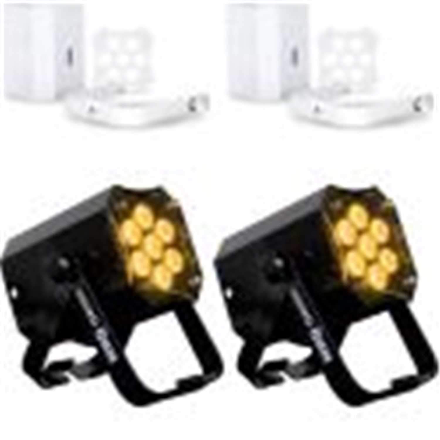 ADJ American DJ MOD QW100 RGBW LED Par Can 2-Pack with Pearl White Kits - PSSL ProSound and Stage Lighting