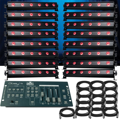 ADJ American DJ Ultra Bar 6 16-Pack with Controller & Cable - PSSL ProSound and Stage Lighting