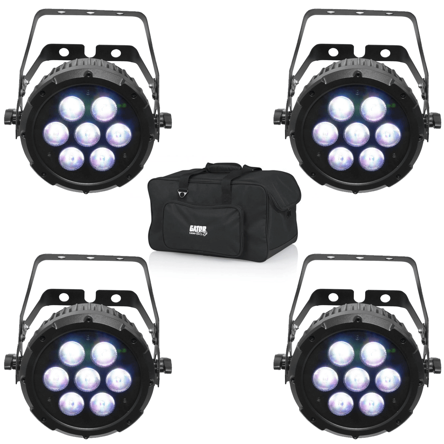 Chauvet COLORdash Par-Quad 7 RGBA Wash Light 4-Pack with Gator Bag - PSSL ProSound and Stage Lighting