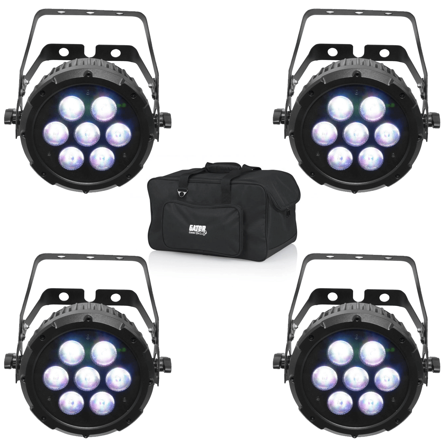 Chauvet COLORdash Par-Quad 7 RGBA Wash Light 4-Pack with Gator Bag - PSSL ProSound and Stage Lighting