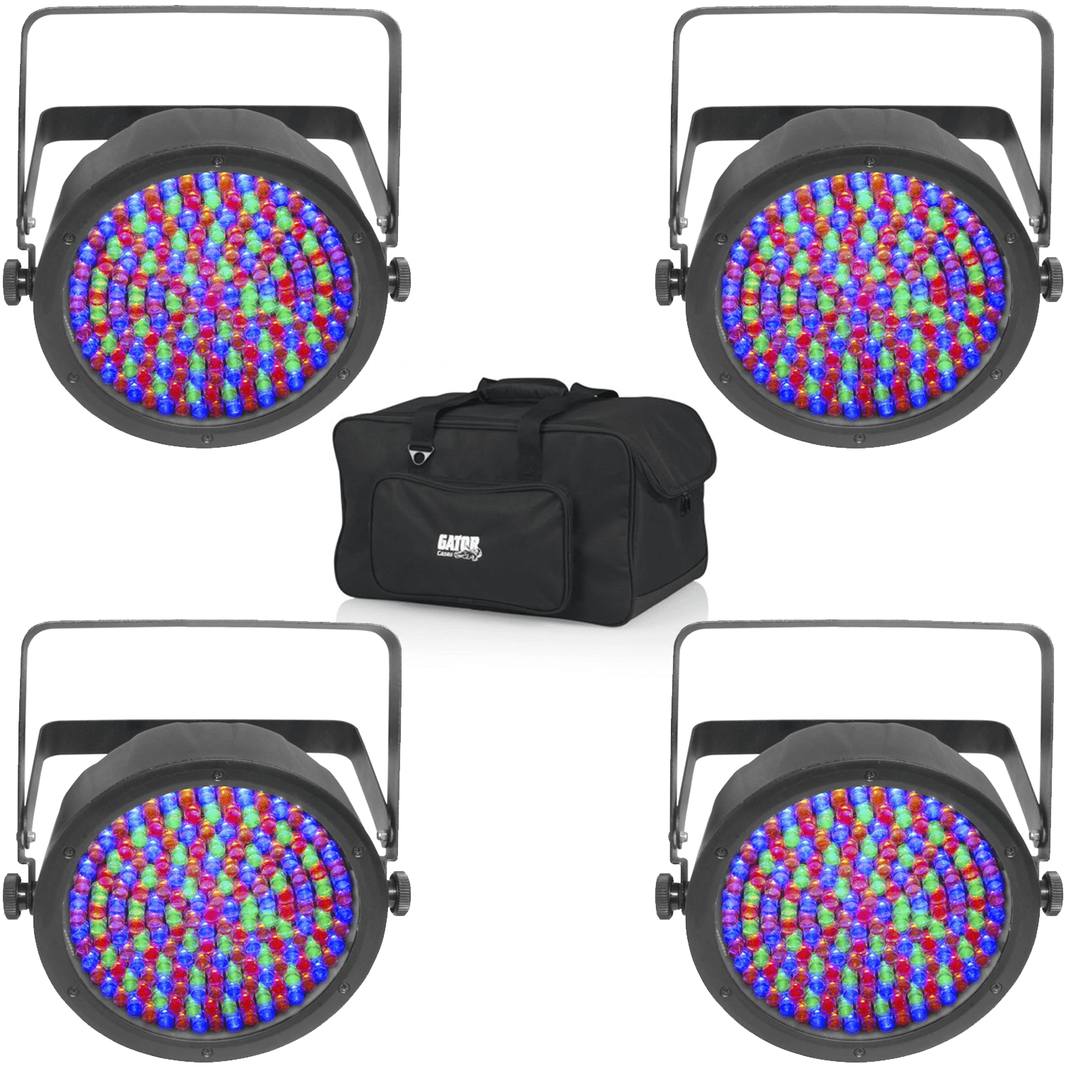 Chauvet EZpar 64 RGBA BLK Wash Light 4-Pack with Gator Bag - PSSL ProSound and Stage Lighting