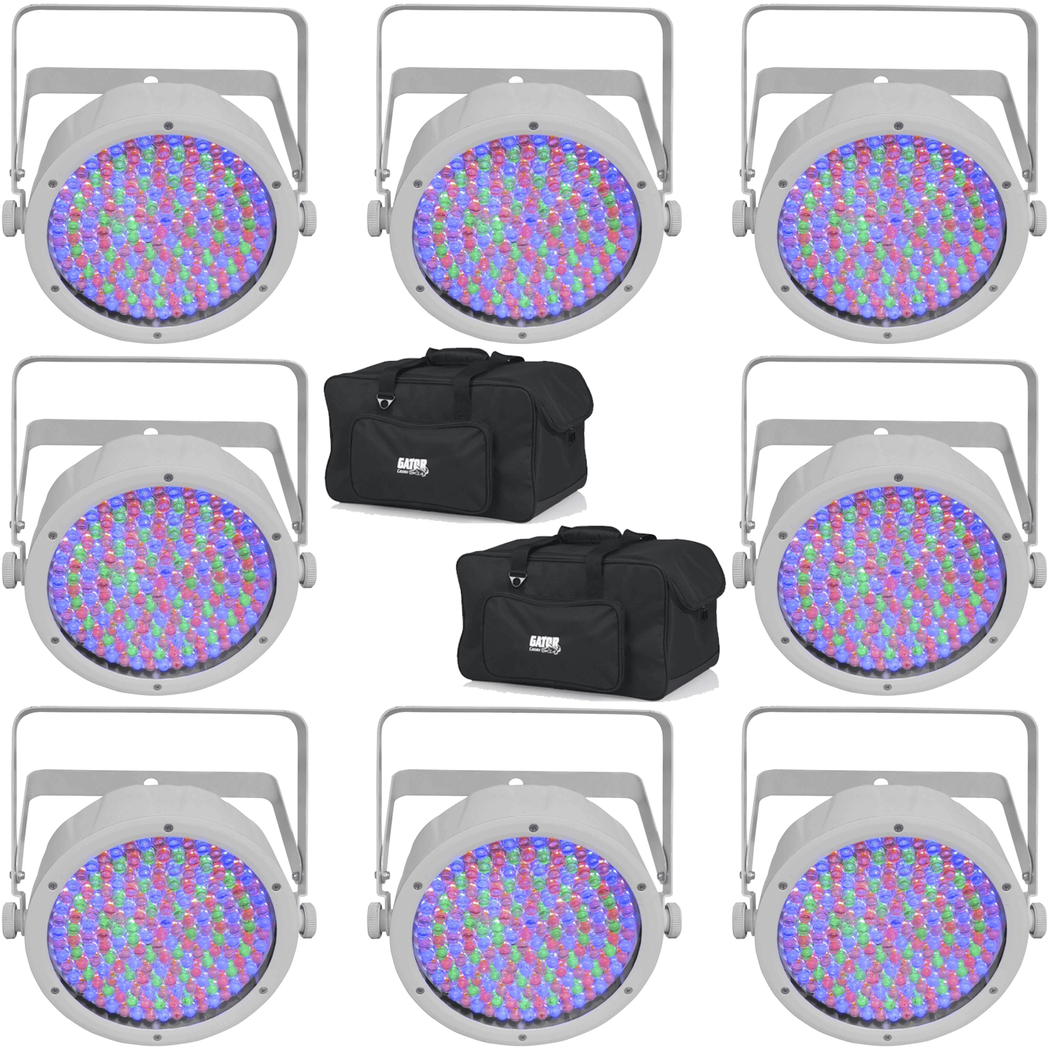 Chauvet EZpar 64 RGBA WHT Wash Light 8-Pack with Gator Bags - PSSL ProSound and Stage Lighting