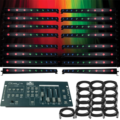ADJ American DJ Ultra Bar 9 16-Pack with Controller & Cable - PSSL ProSound and Stage Lighting
